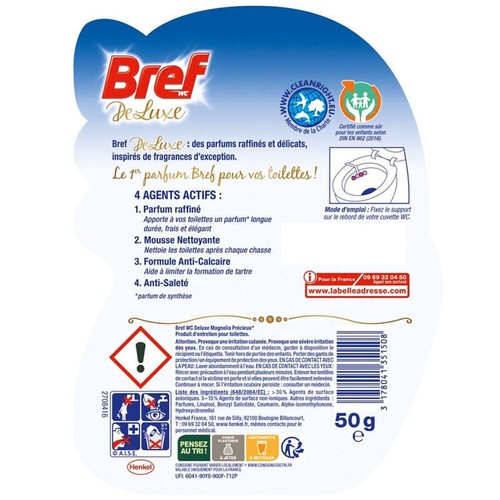 Bref Deluxe entretien WC magnolia bloc 50g