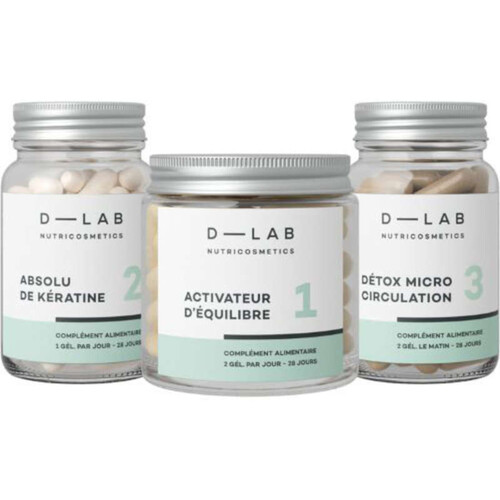 [Para] D-LAB NUTRICOSMETICS - Programme Masse-Capillaire 1 mois 400g - Chute & Cheveux affinés Complément alimentaire