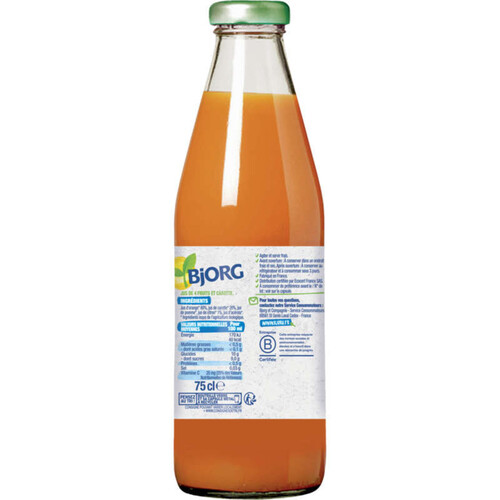 Bjorg Jus Vitalité Orange, Carotte Et Citron Bio 75Cl