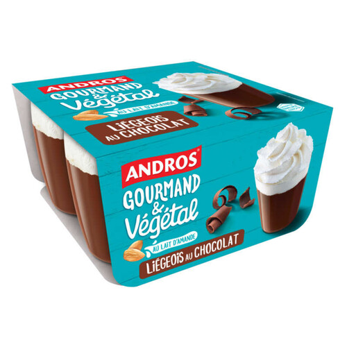Andros Chocolat Liégeois Vegan Pots 4x90g