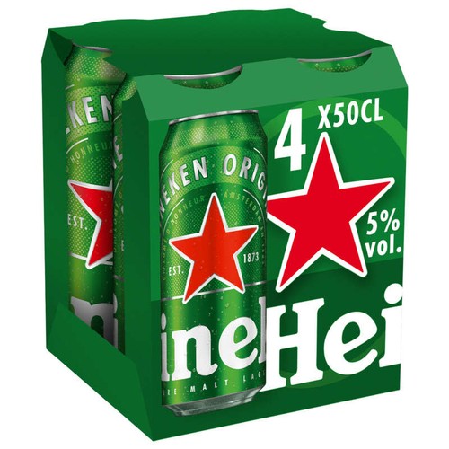 Heineken Bière blonde en canettes 4x50cl