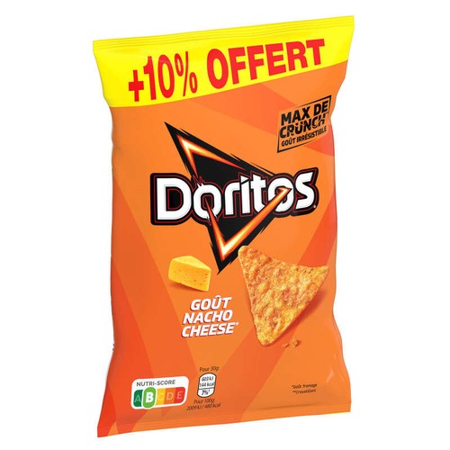 Doritos Chips Tortilla Goût Nacho Cheese 160g +10% Offert