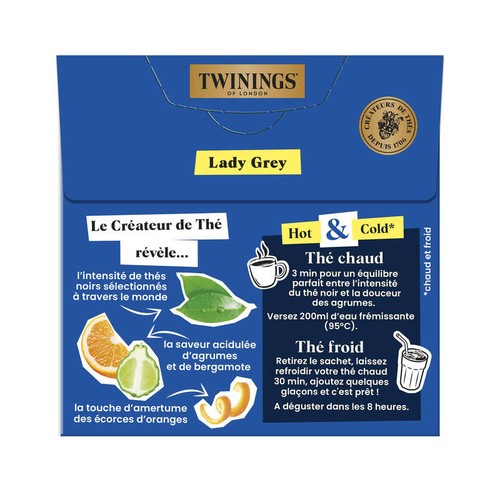 Twinings Thé Lady Grey Goût Russe en Sachets x20 - 40g