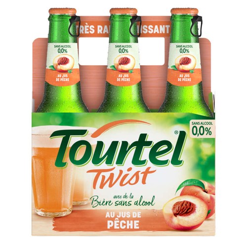 Tourtel Twist Bière Sans Alcool Aromatisée Au Jus De Pêche Le pack 6x27.5cl