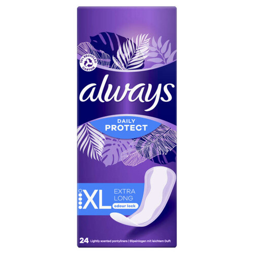 Always dailies protect protège-slips extra long technologie odour block 24 unités