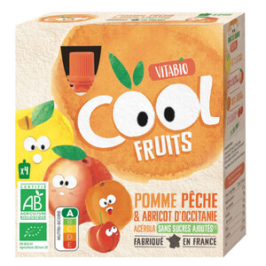 [Par Naturalia] Vitabio Cool Fruits Pomme Pêche Abricot & Acerola 4X90G Bio