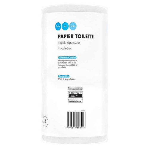 Tous les Jours Papier Toilette Double Epaisseur x4