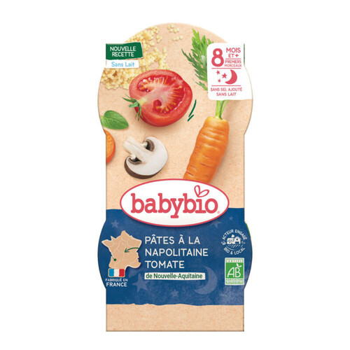 BabyBio Pâtes à la Napolitaine Tomate d'Aquitaine Dès 8M 400g