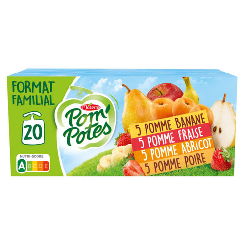 Pom'Potes Compote De Pommes Et Abricot Le Pack De 20X90G