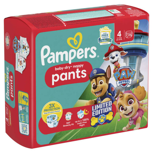 Pampers Couches-Culottes Baby-Dry Pants Taille 4 9kg-15kg x25