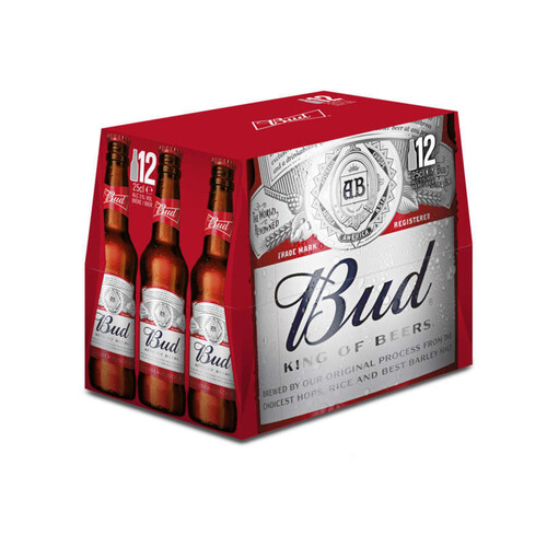 BUD King of beers Bière blonde en bouteilles 12x25cL