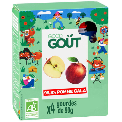 [Par Naturalia]  Good Goût Kidz gourde Pomme Bio 4x90g