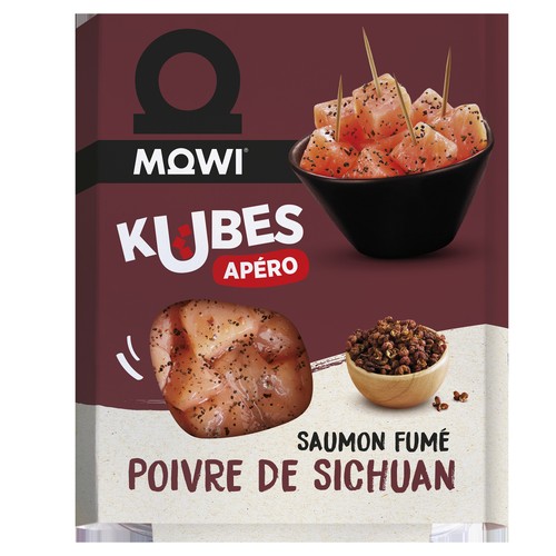 Mowi Cubes de Saumon Fumé Poivre de Sichuan 90g