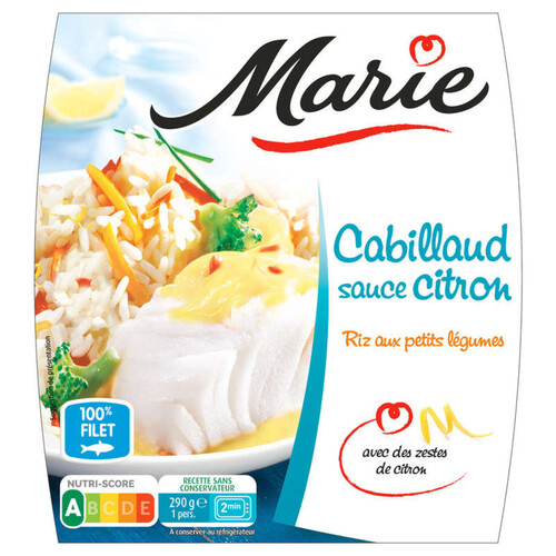 Marie Cabillaud sauce citron, riz aux petits légumes 290g