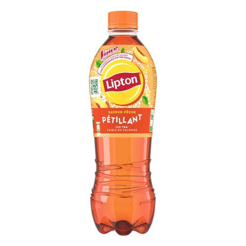 Lipton Ice Tea Thé Glacé Pétillant Saveur Pêche 1.25L