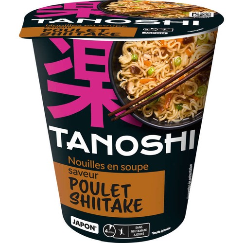 Tanoshi Japon Nouilles Japonaises Saveur Poulet Shiitaké 65g