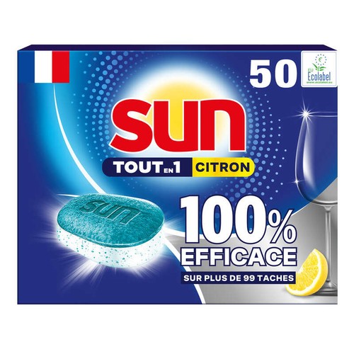 Sun Tablettes Lave-vaisselle Tout en 1 Citron x50
