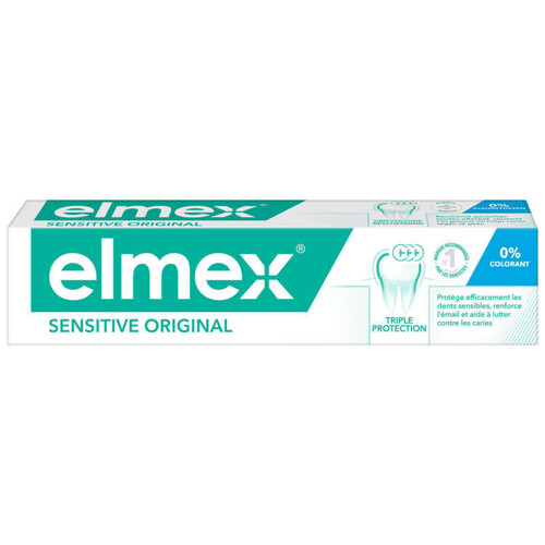 Elmex Dentifrices Sensitive Dents Sensibles 0% colorant 75ml