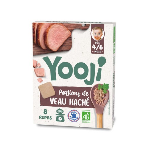 Yooji Potiron de Veau Haché VVF Dès 6 Mois Bio  8x10g