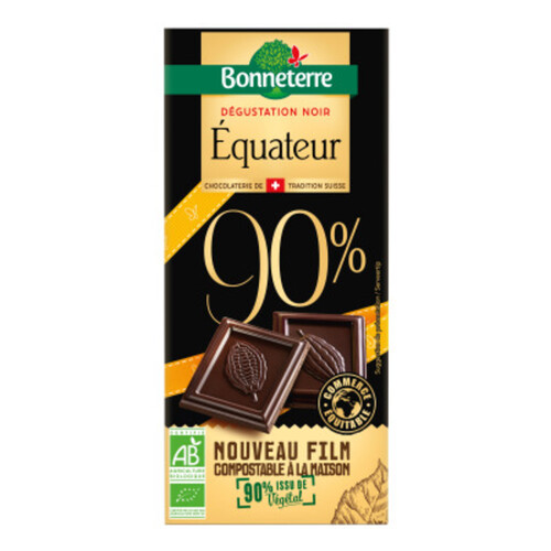 [Par Naturalia] Bonneterre Chocolat Noir Intense Equateur 90% 80G Bio