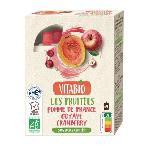 [Par Naturalia] Vitabio Compote Pomme Goyave Cranberry bio 4x120g