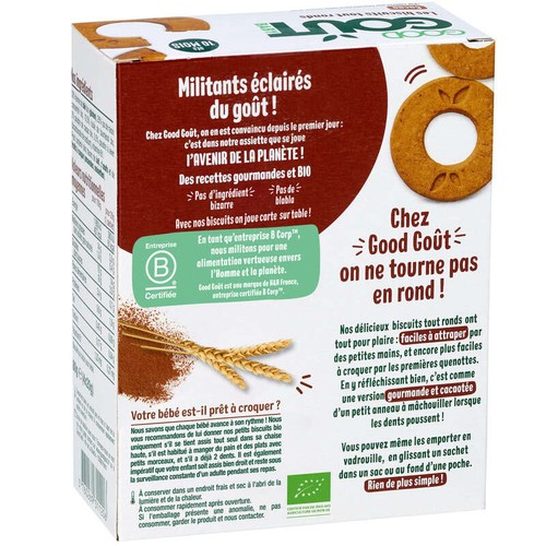 [Par Naturalia] Good Goût Biscuits Tout Ronds Cacao dÞs 10 mois Bio 80g