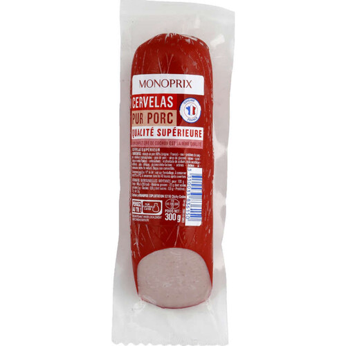 Monoprix cervelas pur porc qualité supérieure 300g