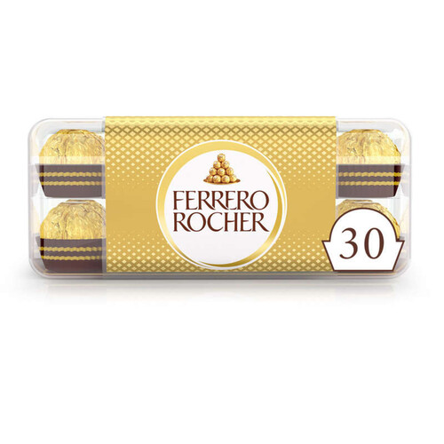 Ferrero Rocher fines gaufrettes enrobées de chocolat au lait et noisettes x30 375g