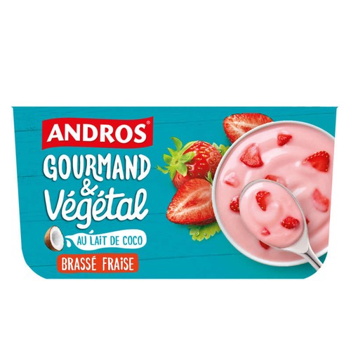 Andros Brassé Végétal Fraise au lait de Coco 4x100g