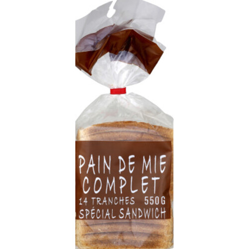 Fournil pain de mie complet 14 tranches 550g