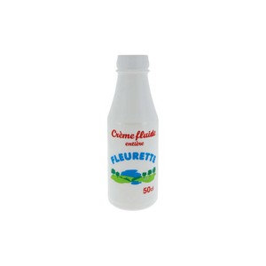 Crème fraîche Fleurette Fluide Entière Bouteille 50cl