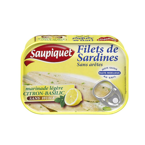 Saupiquet Filets de sardines citron-basilic sans arêtes 100g