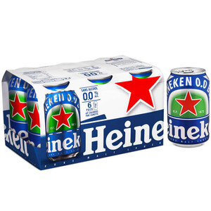 Heineken 0.0 bière blonde sans alcool canettes 6 x 33 cl 0.0°