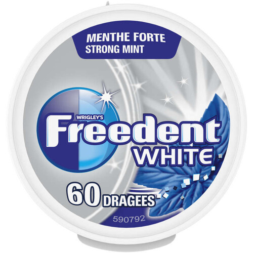 FREEDENT WHITE - Chewing-gum Menthe Forte sans sucres - Boîte de