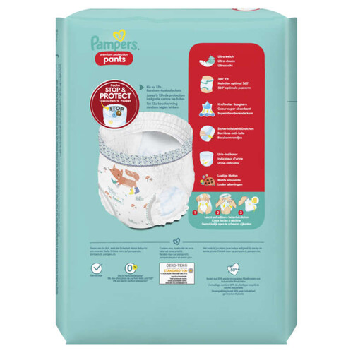 Pampers Couches-Culottes Premium Protection Taille 4, 18 Couches, 9kg - 15kg