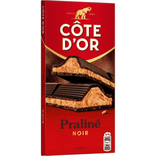 Côte d'Or Tablette Chocolat Noir fourré Praliné 200g