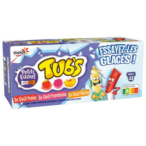 Yoplait petits filous tub's yaourt pour enfants panache pots 15x37g