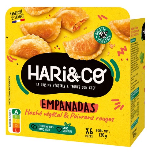 HARI&CO Empanadas Haché Végétal et Poivrons Rouges 120g