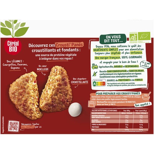 Céréal Bio Crousti Panés Veggie Légumes Mozza 160g