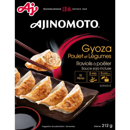Ajinomoto Gyoza Ravioli à Poêler Poulet & Légume Recette Japonaise x10 200g