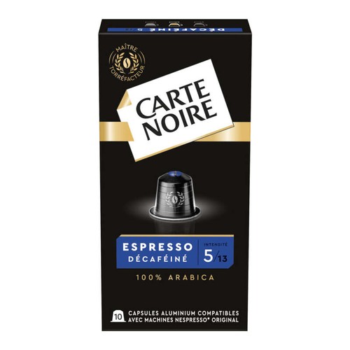 Carte Noire 10 capsules alu espresso décaféiné n°5 - 57g