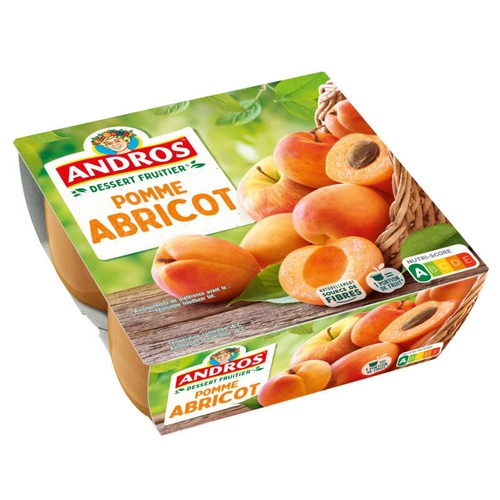 Andros Compote Pomme & Abricot 4x100g