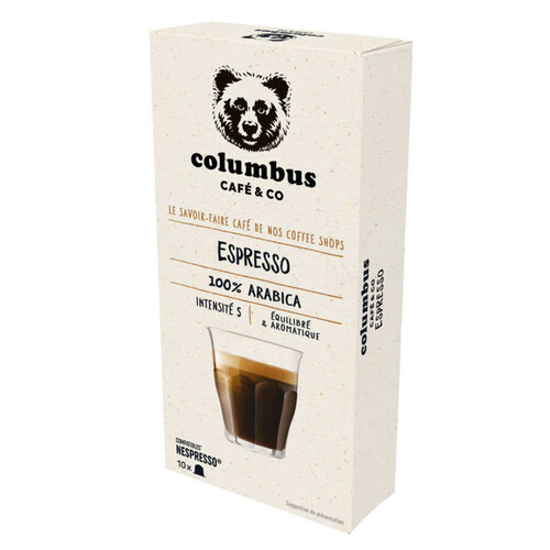 Columbus Café Caps Nespresso 100% Arabica Intensité 5 x10