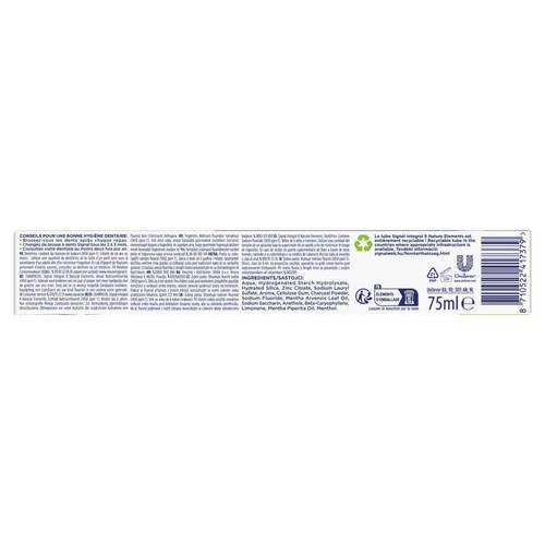 Signal Dentifrice Antibactérien Integral 8 Nature Elements Charbon Blancheur & Détox 75ml