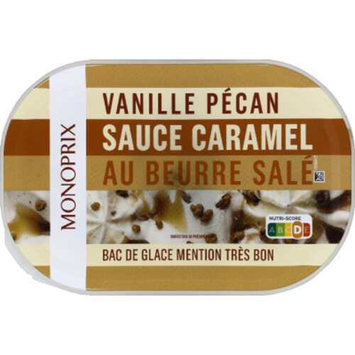 Monoprix vanille pécan sauce caramel beurre salé 509g