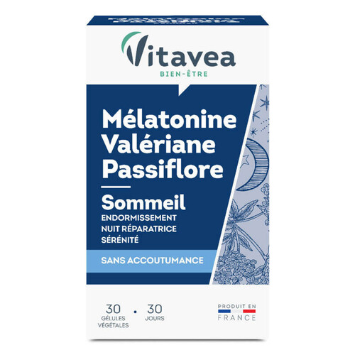 Vitamonyl Vitavea Mélatonine Valériane Passiflore Sommeil Gélules Végétales X30