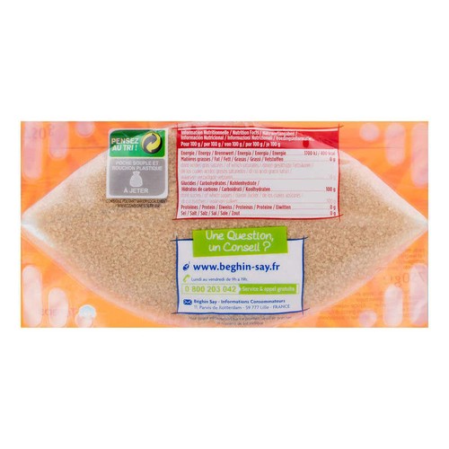 La Perruche sucre roux de canne le paquet de 750g 