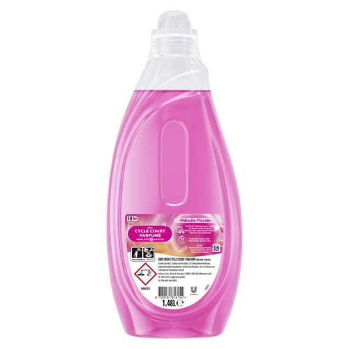 Omo Lessive liquide cycle court parfumé muguet rose x37 Lavages