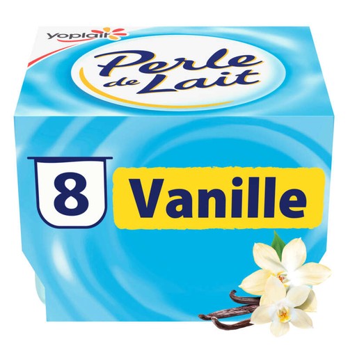 Perle De Lait vanille Yaourt Brassé pots 8x125g