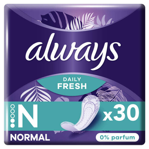 Always daily fresh normal, 0% de parfum 30 unités